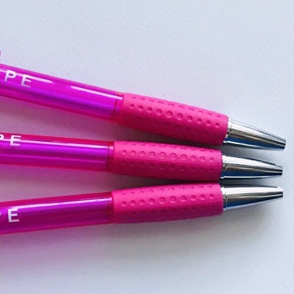 3 Pink Ribbon Breast Cancer Awareness Click Pens with Rubber Grip - Picture 3 of 3